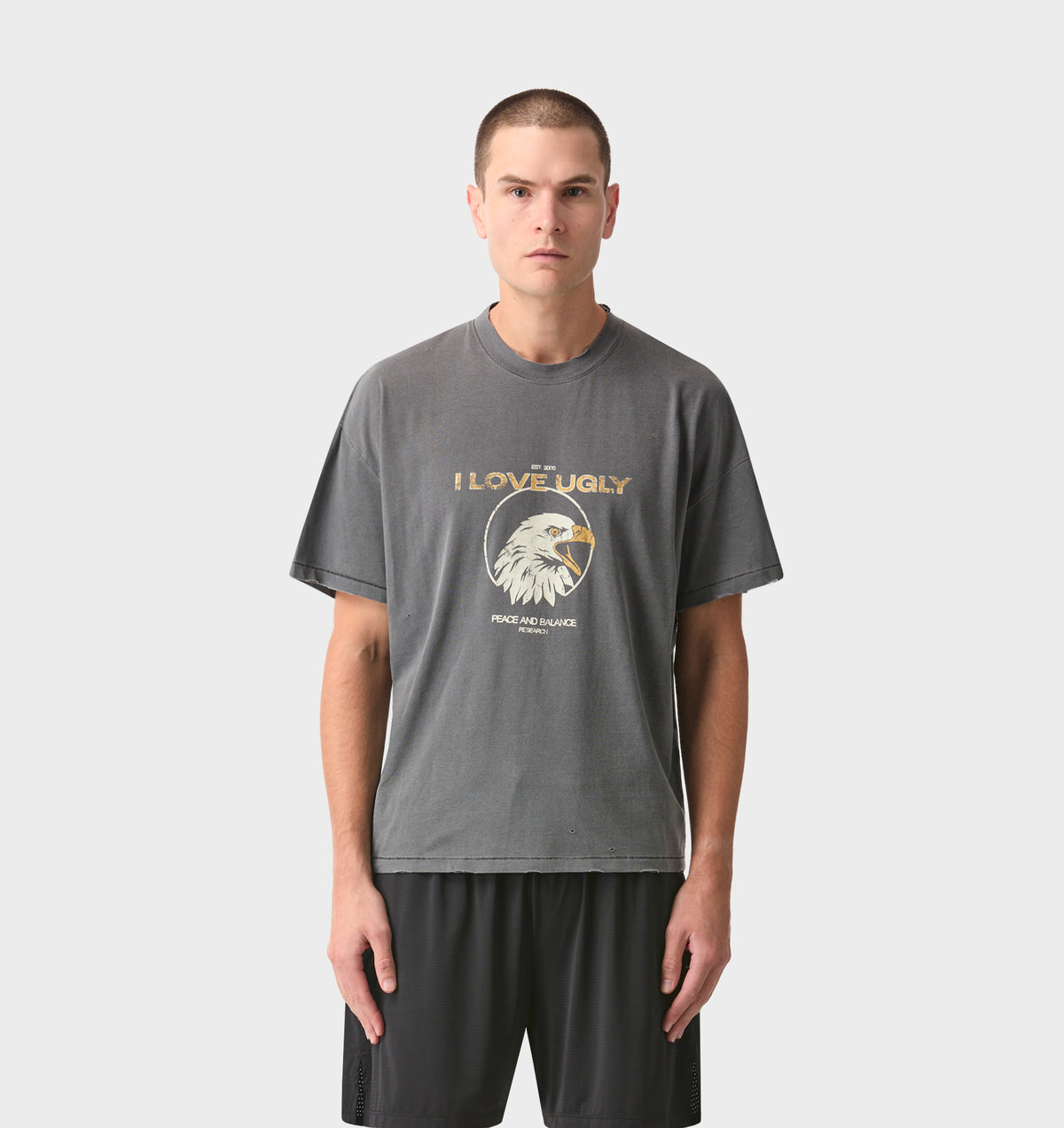 Eagle Active Crop Tee - Washed Black