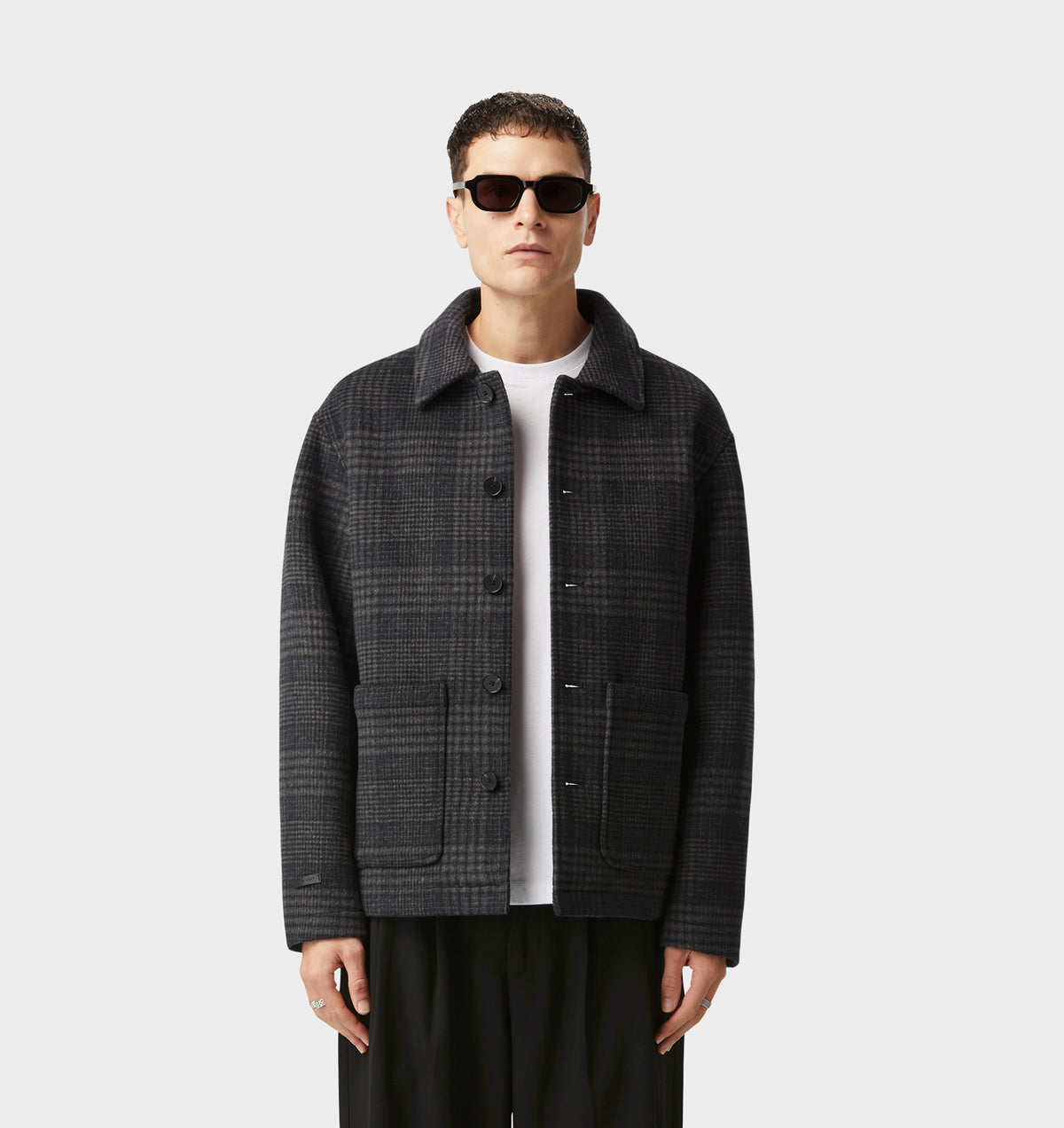 Carson Wool Jacket - Navy Check