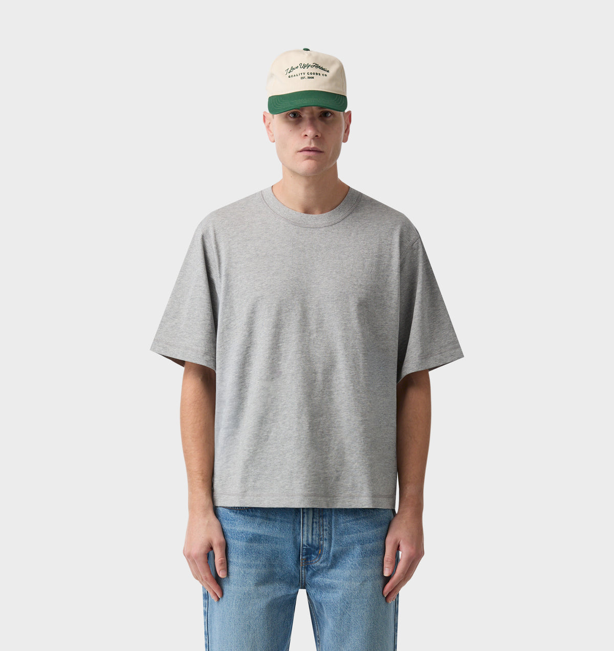 Crop Box Tee - Heather Grey