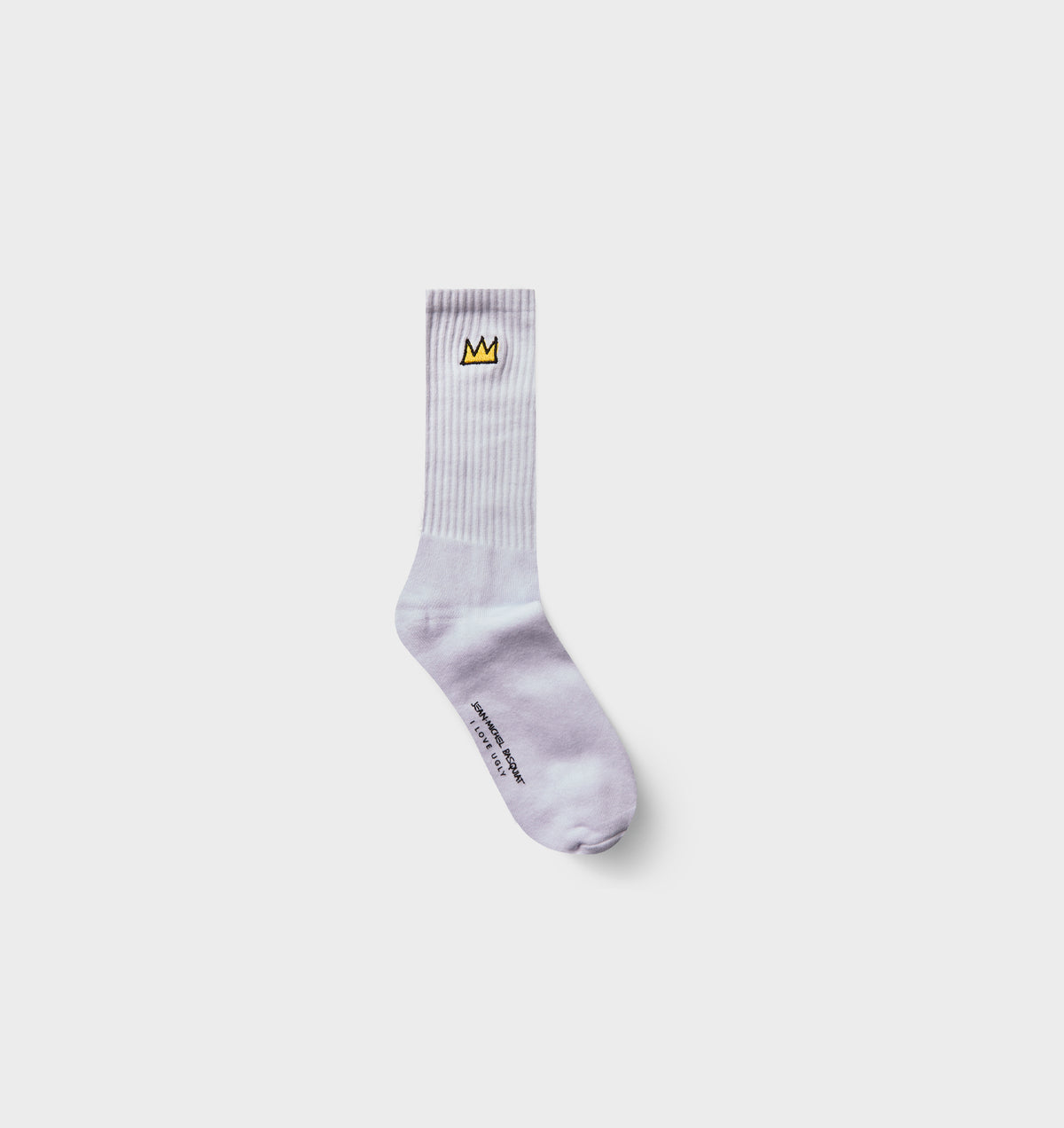 Basquiat Crown Basic Sock - White