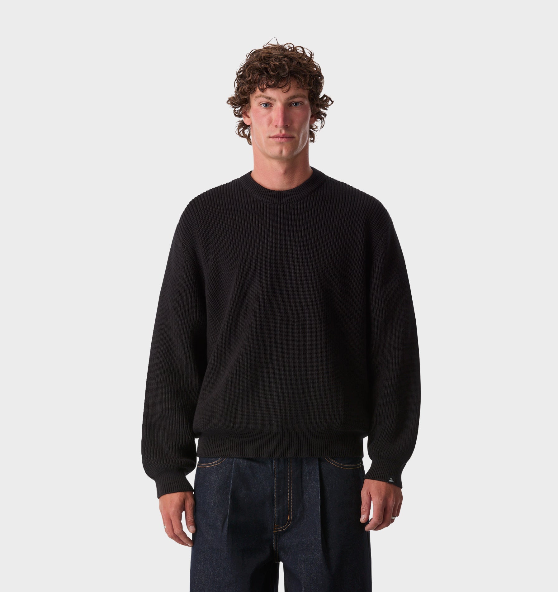 Mesh Cropped Knit Sweater - Black | I Love Ugly