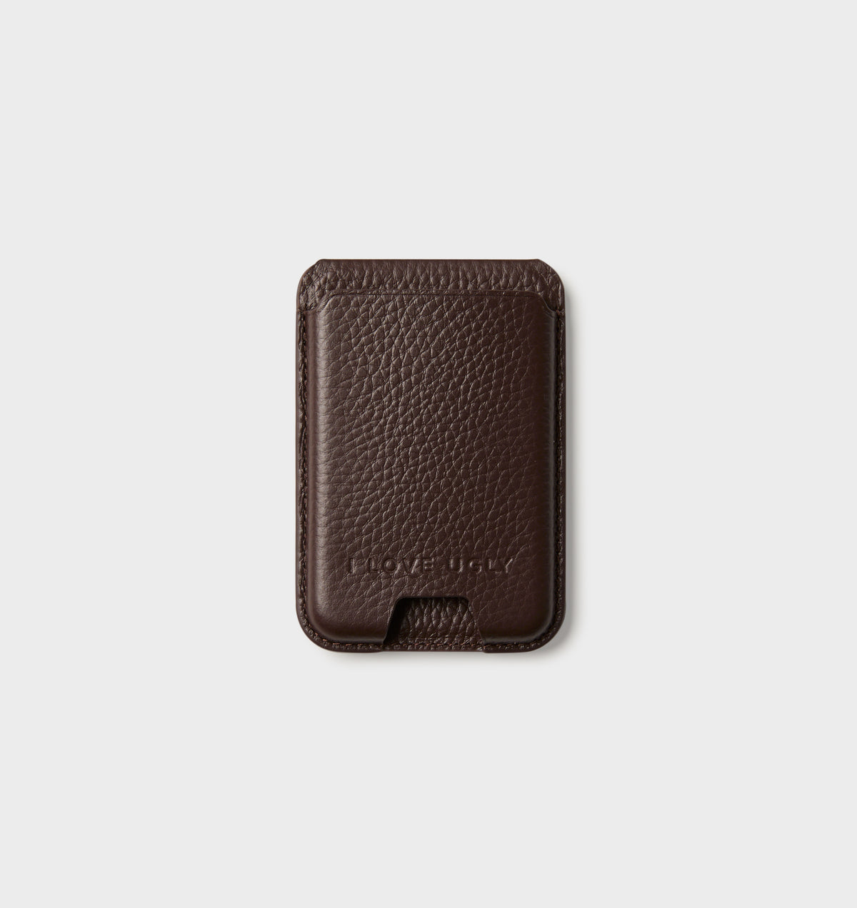MagSafe Leather Card Holder - Dark Brown