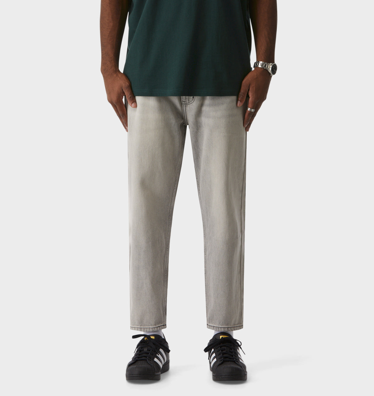 Cropped 90s Denim - Concrete