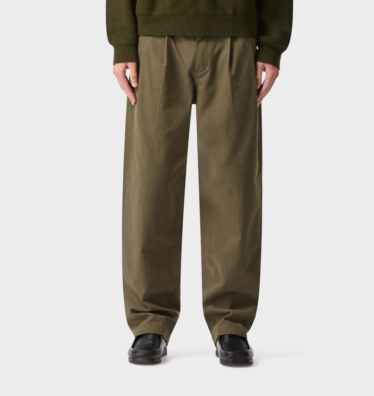 Twin Pleat Pant - Mushroom