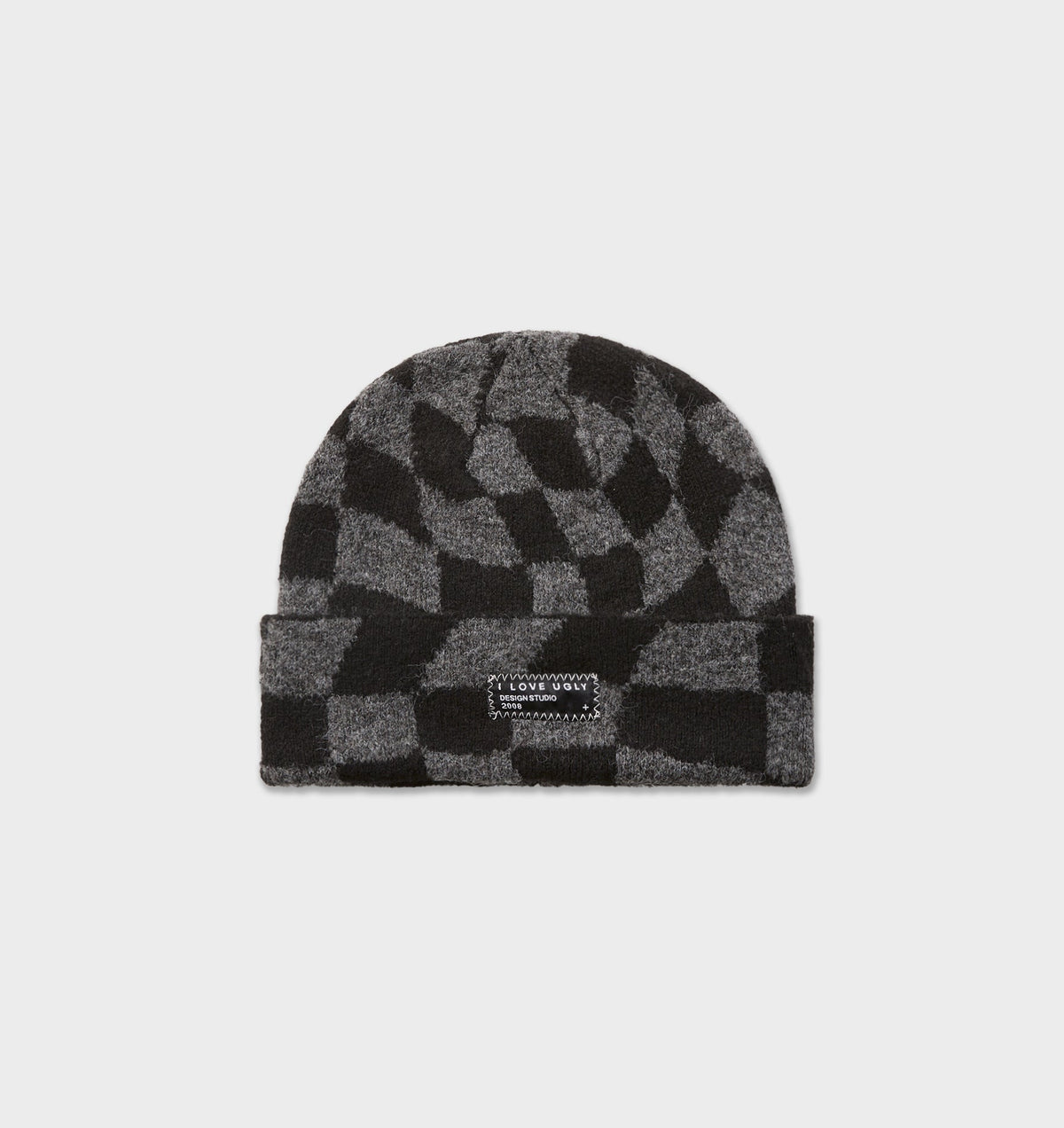 Checkerboard Wyatt Beanie - Charcoal/Black