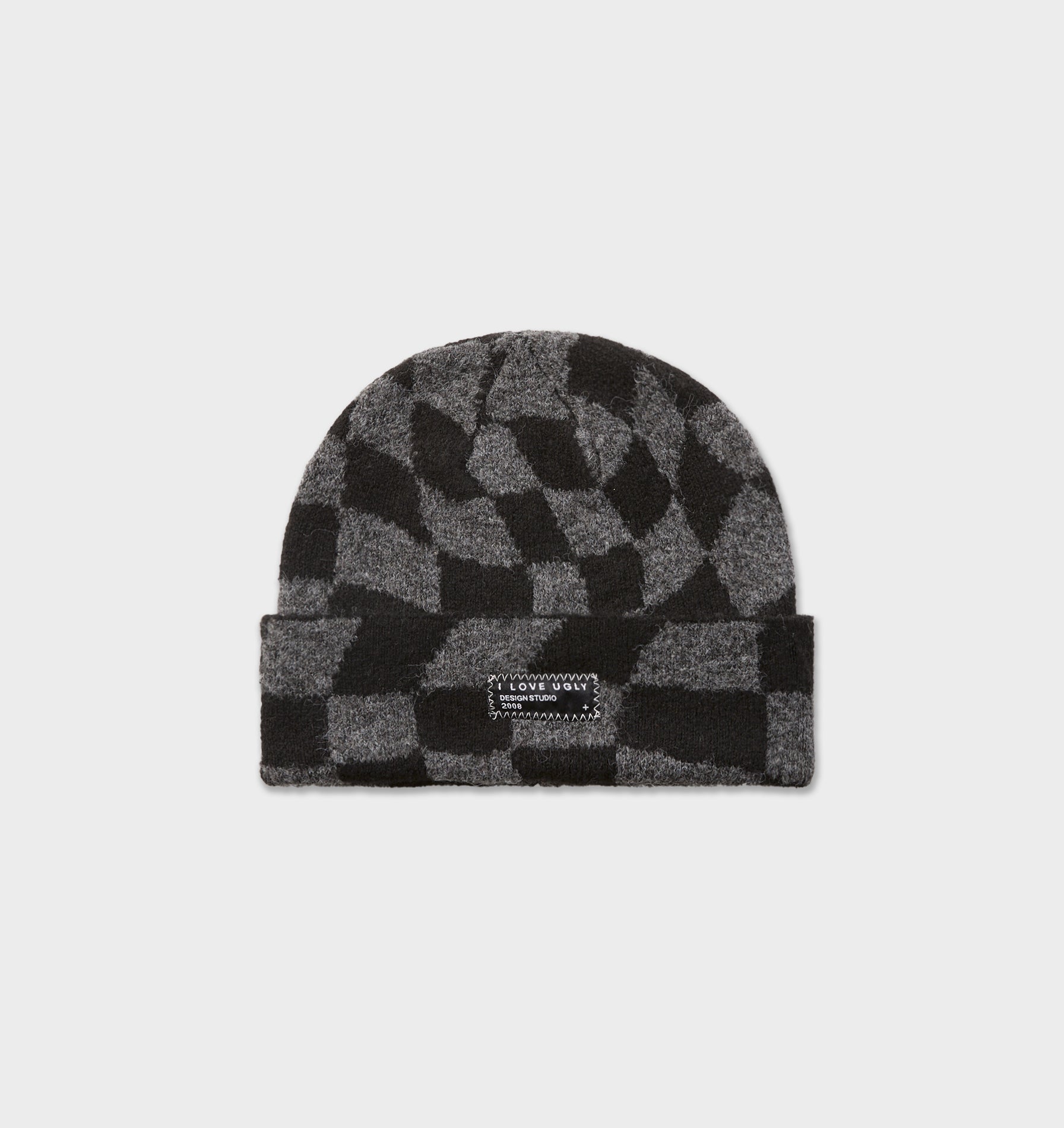 Checkerboard Wyatt Beanie - Charcoal/Black