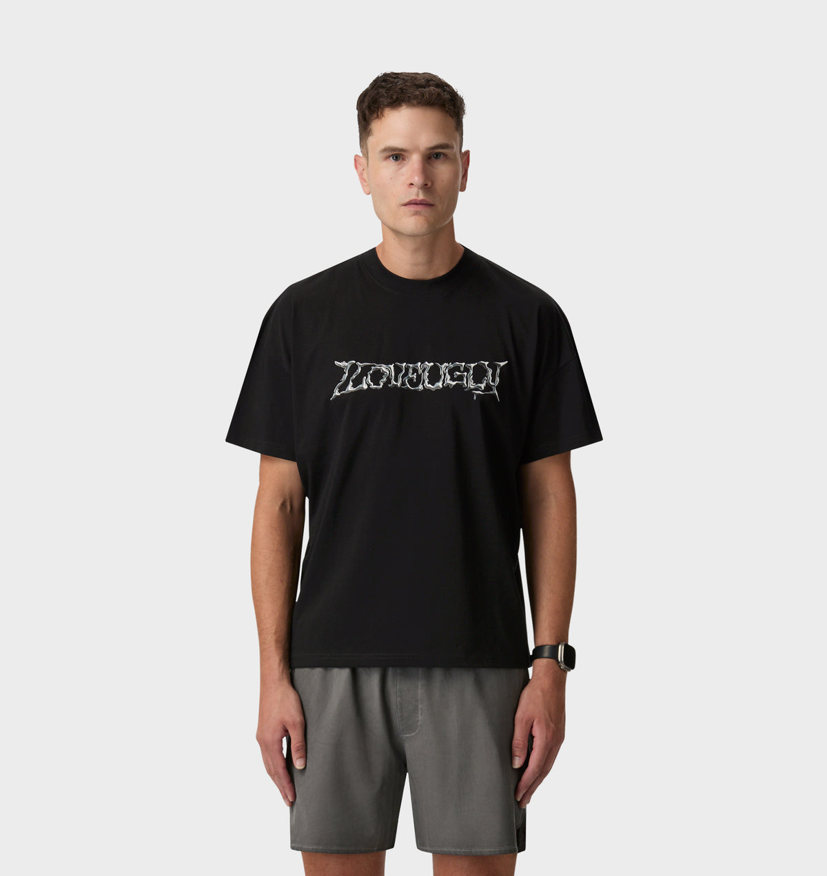 Liquid Metal Active Crop Tee - Black