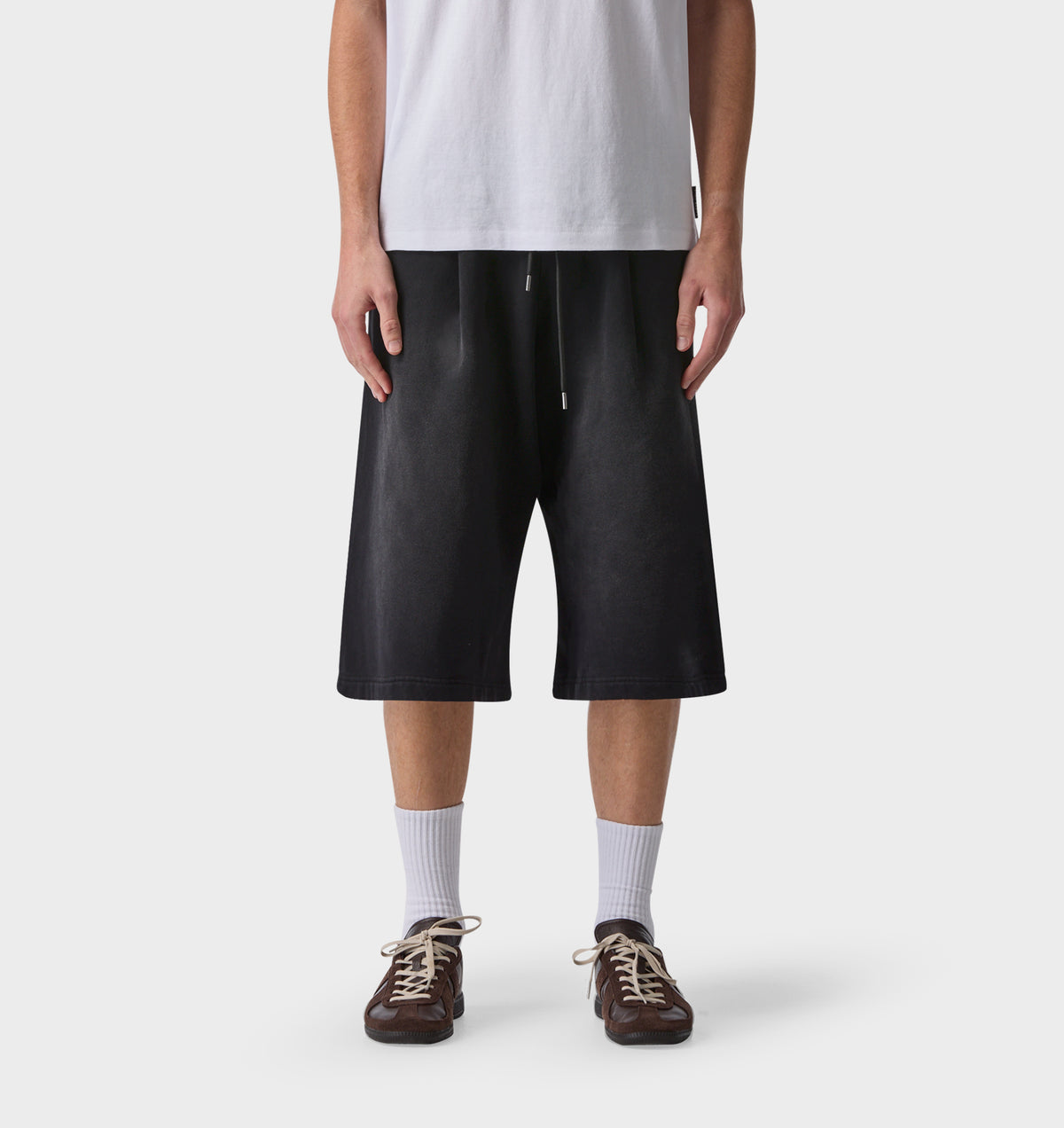 Longline Sweat Short - Faded Black