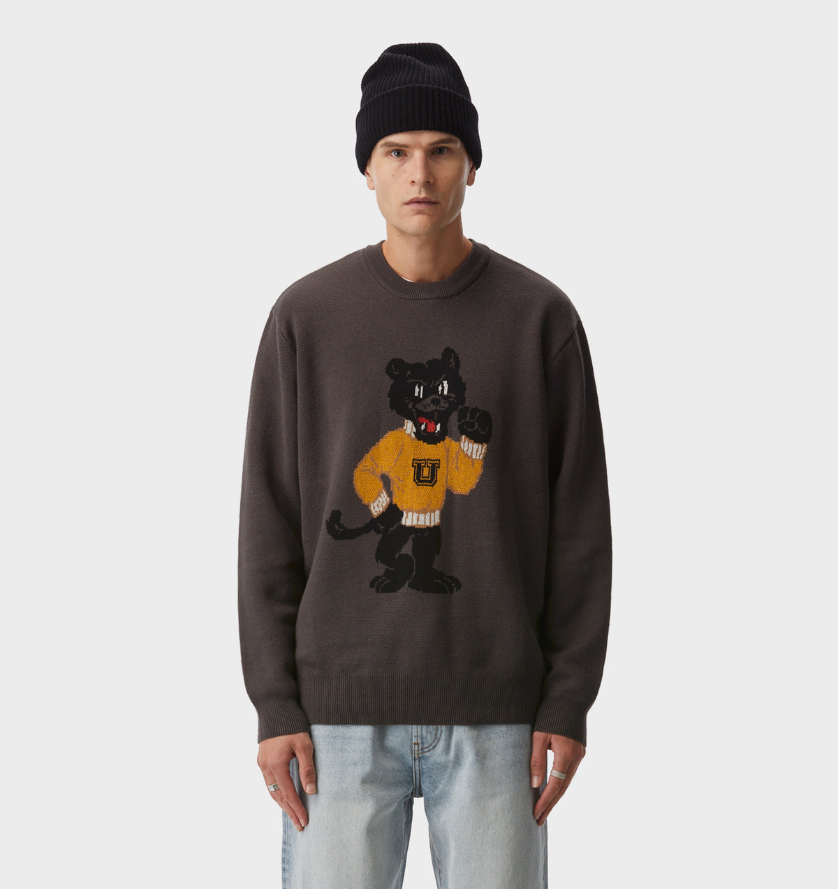 Panther Knit Sweater - Charcoal