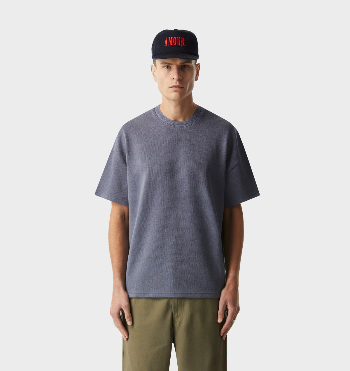 Herringbone Lewi Tee - Fog Blue