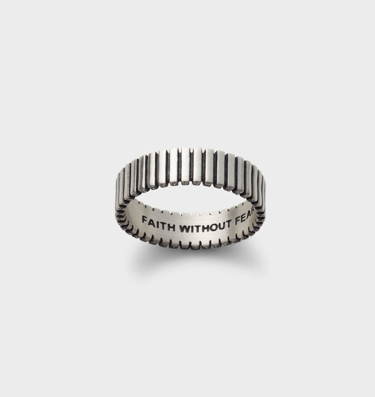 Fine Ribbed Band Ring - Silver