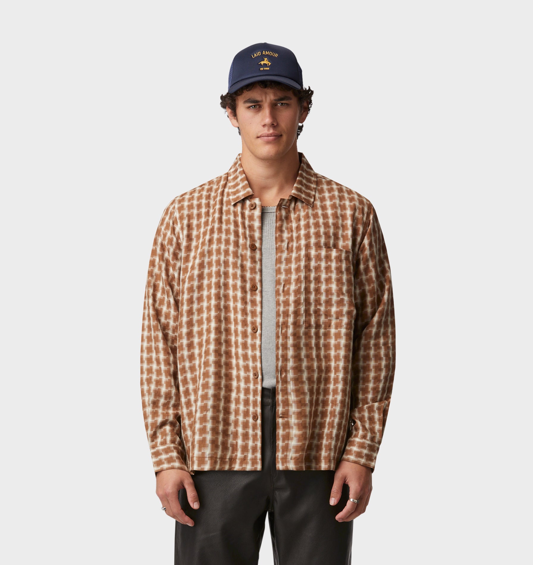 Dutton LS Shirt - Brown Check