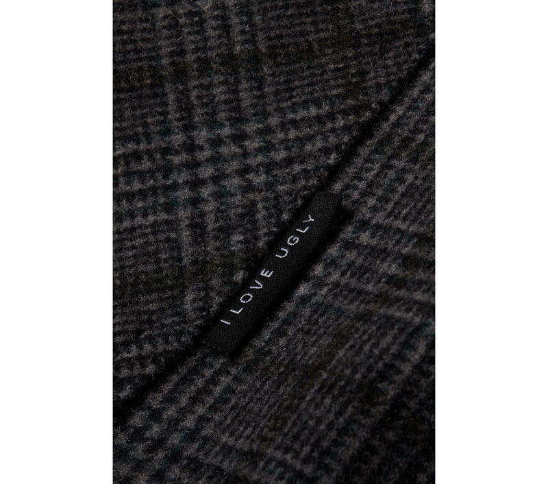 Wool Check Overshirt - Charcoal