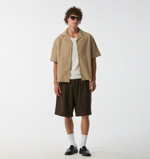 Box Cuban Collar Shirt - Taupe