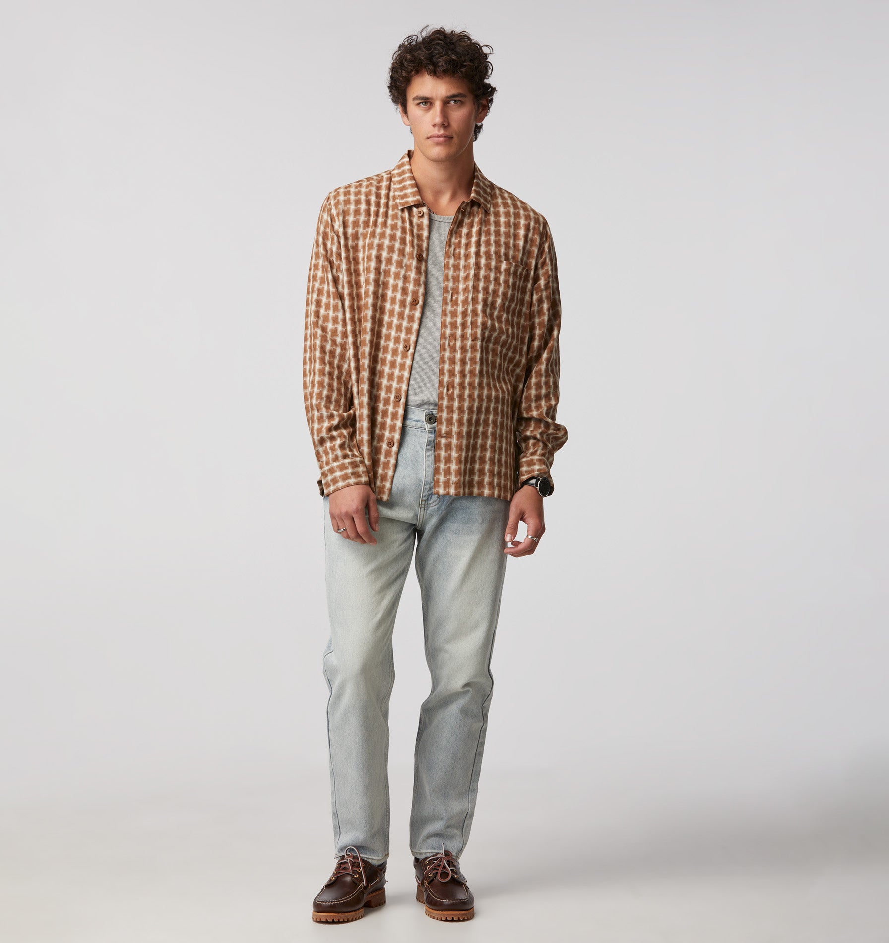 Dutton LS Shirt - Brown Check