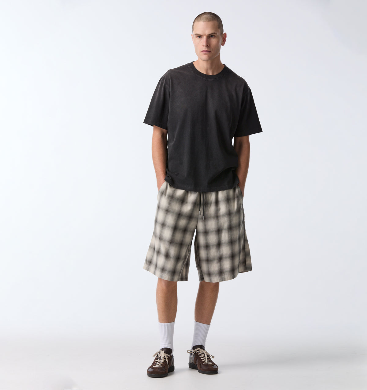 Flannel Short - Off White/Black Check