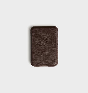 MagSafe Leather Card Holder - Dark Brown