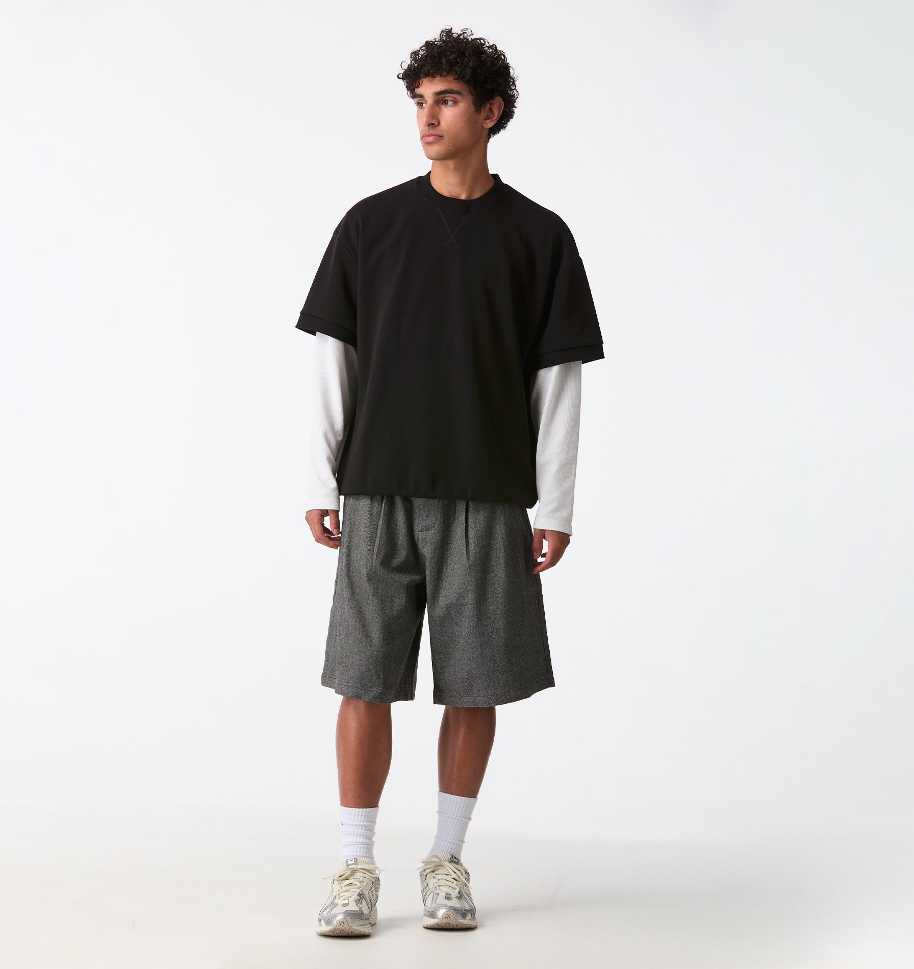 Heavy Cuff Box Tee - Black