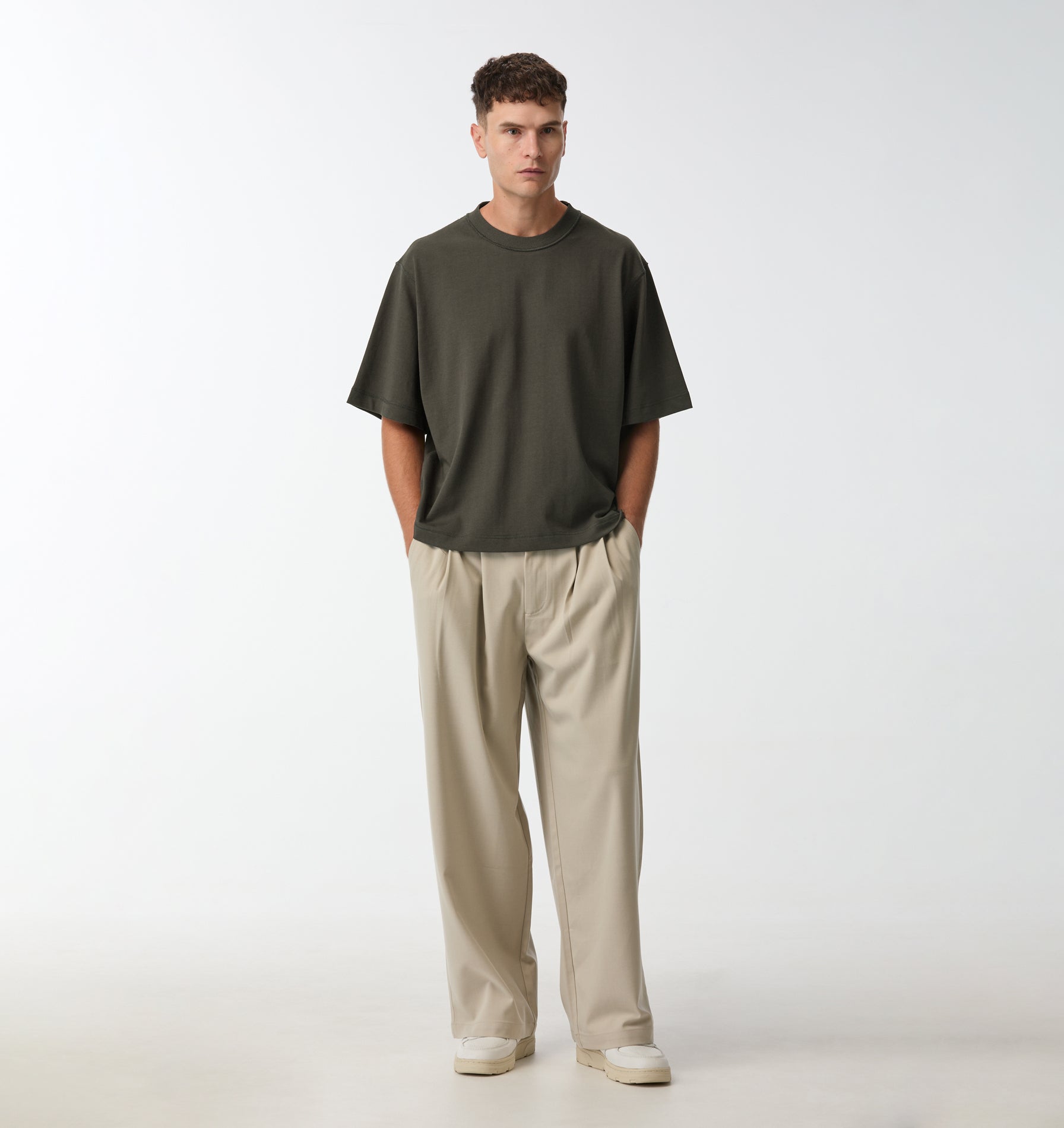 Crop Box Tee - Flint Grey