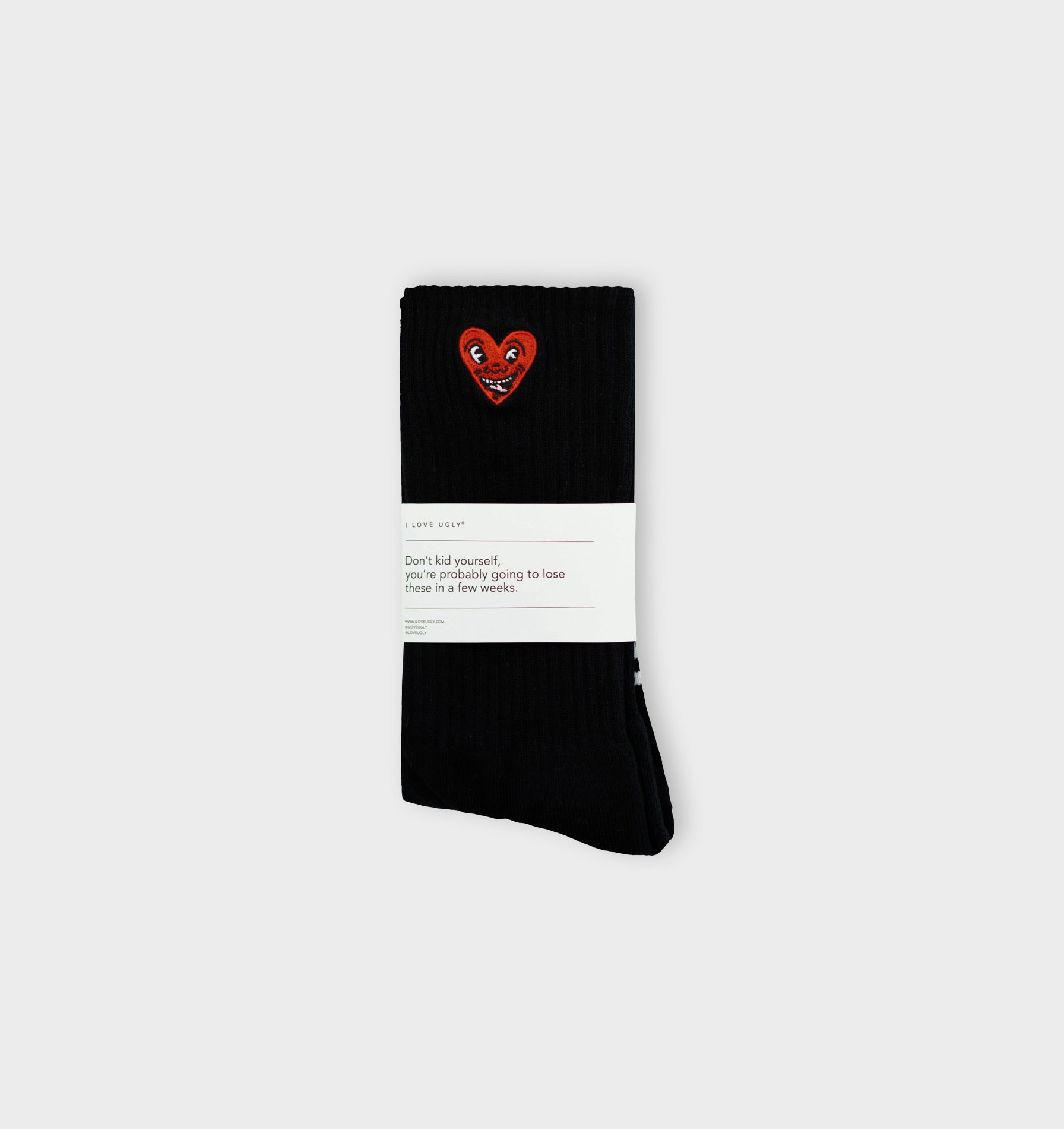 KH Heart Sock - Black