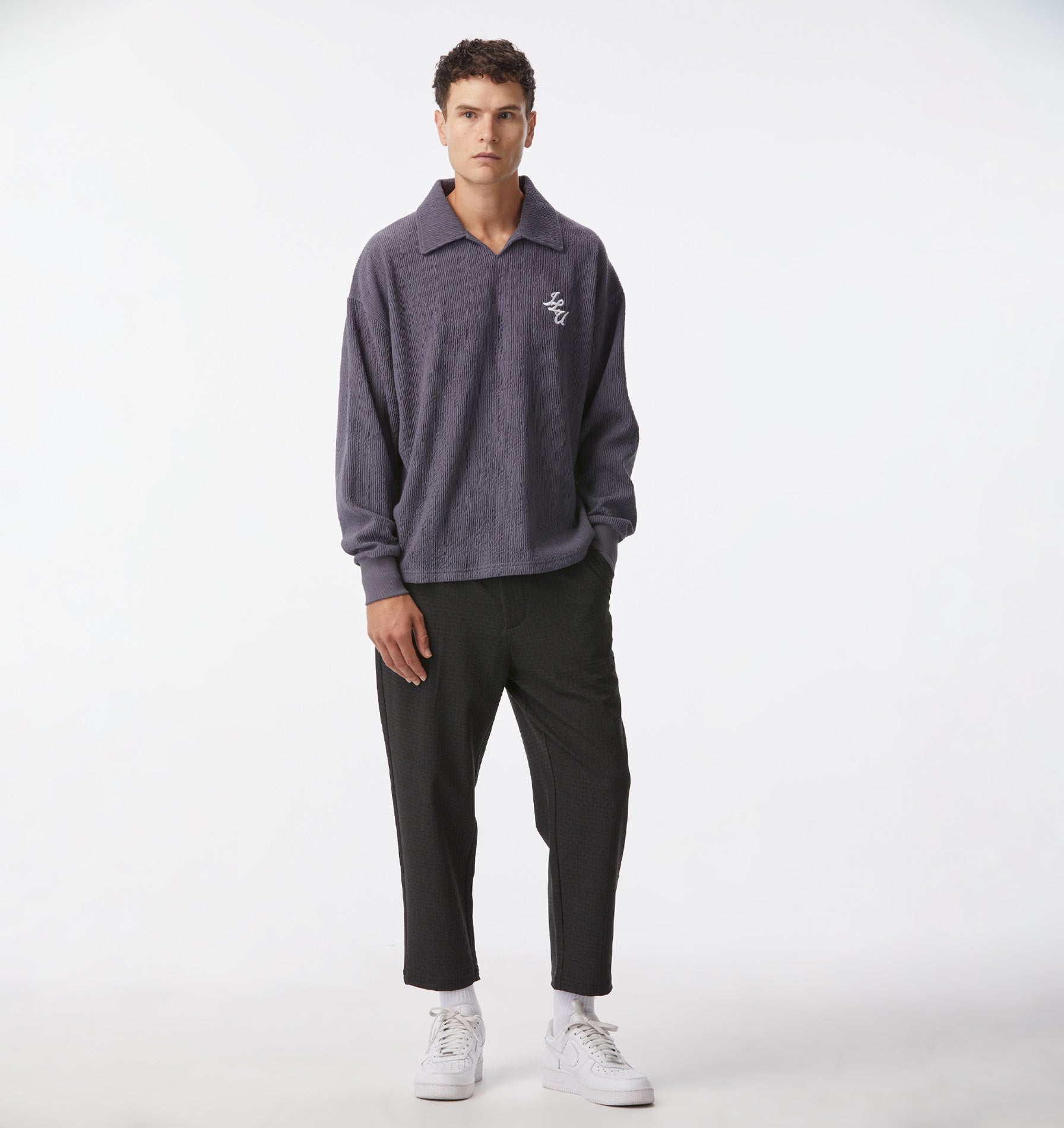 Josiah LS Polo - Slate Blue