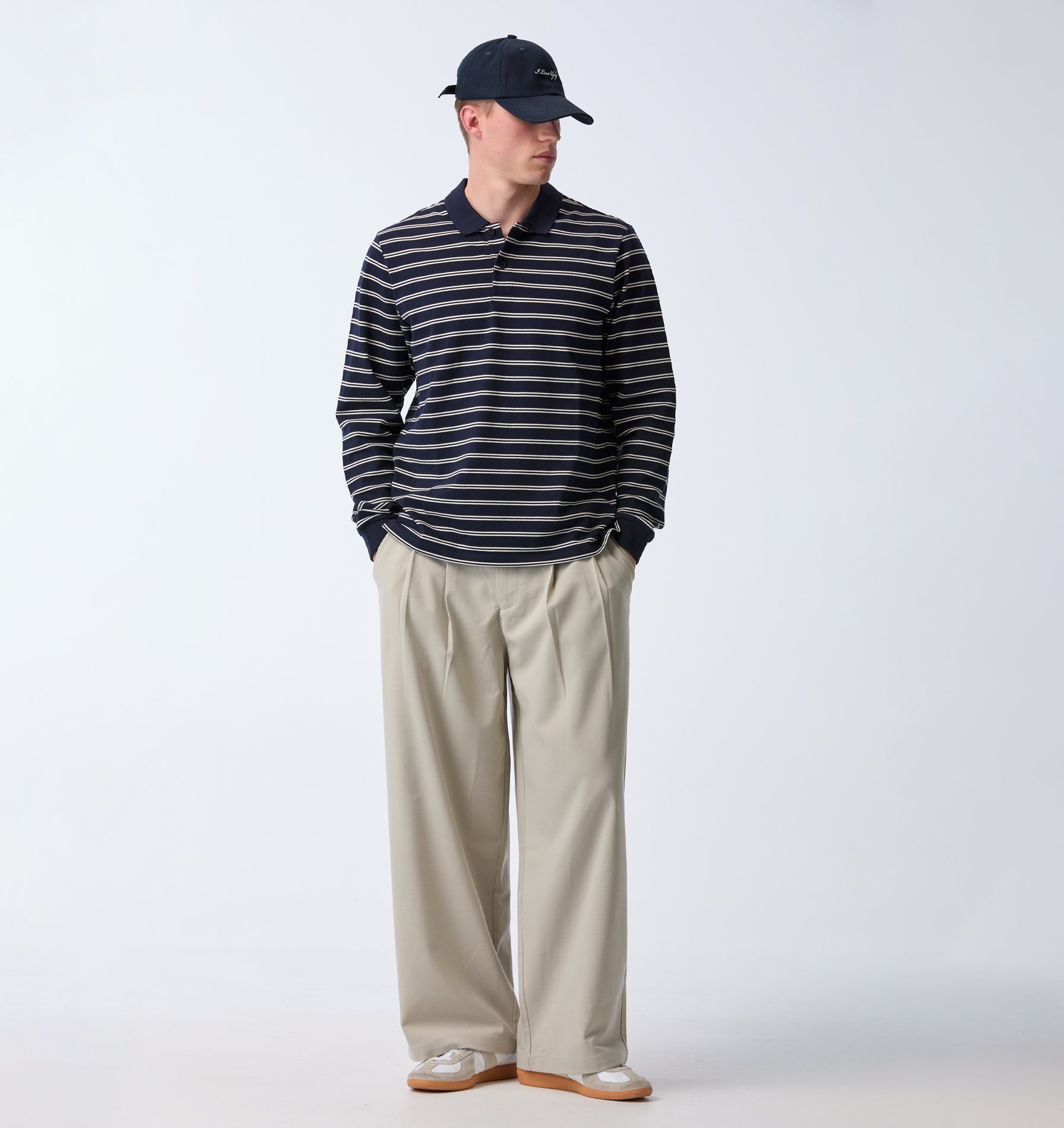 Cotton Albert Pleated Pant - Ecru