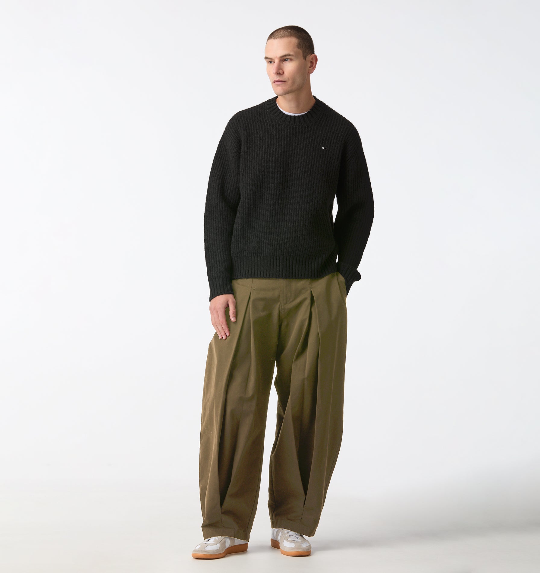 Box Pleat Pant - Dark Olive | I Love Ugly
