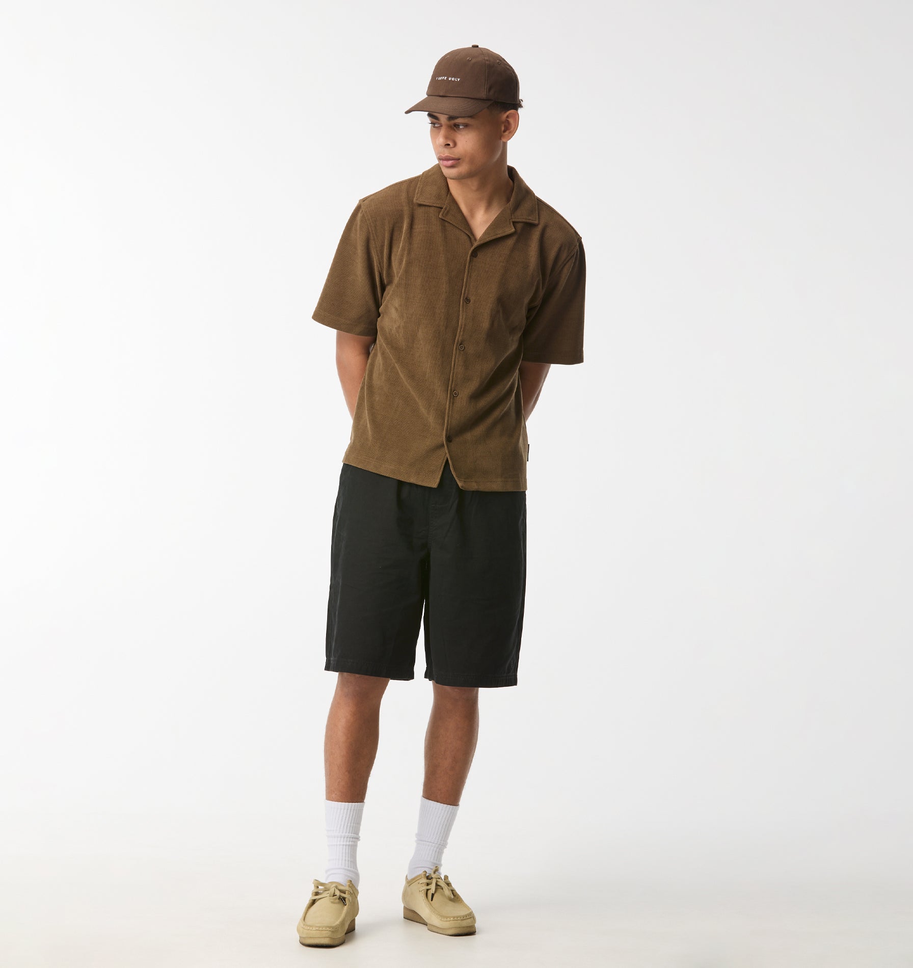 Waffle Box Cuban Collar SS Shirt - Fossil
