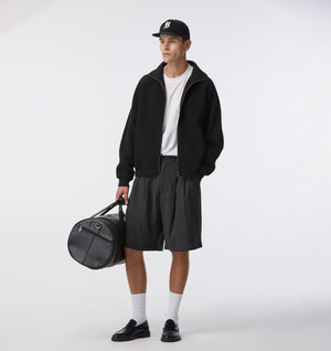 Zip Through Tottenham Pullover - Black