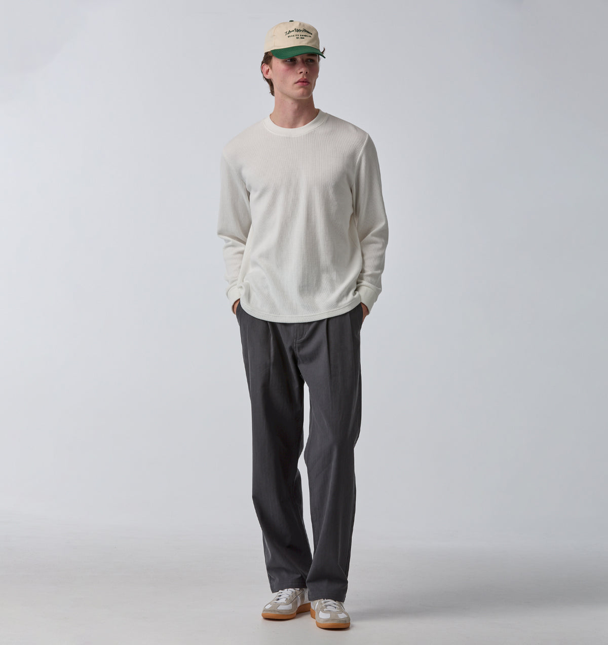 Twin Pleat Pant - Charcoal