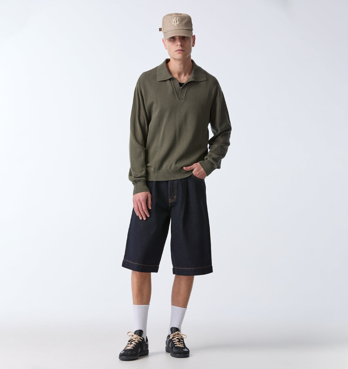 Knit LS Polo - Olive