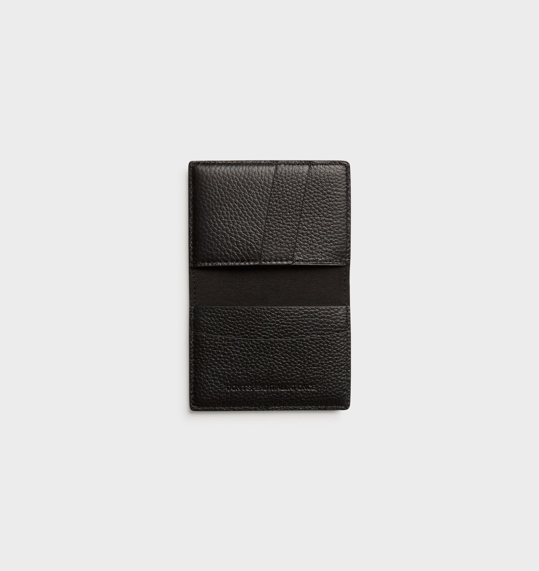 Leather Fold Card Holder - Black