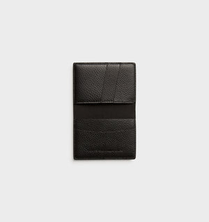 Leather Fold Card Holder - Black