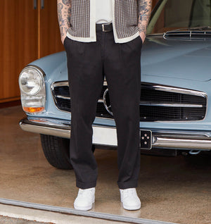 Noah Pleated Pant - Black