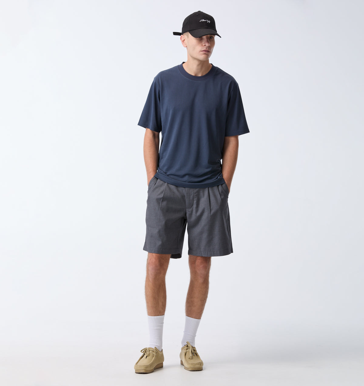 Quincy Pleated Short - Charcoal