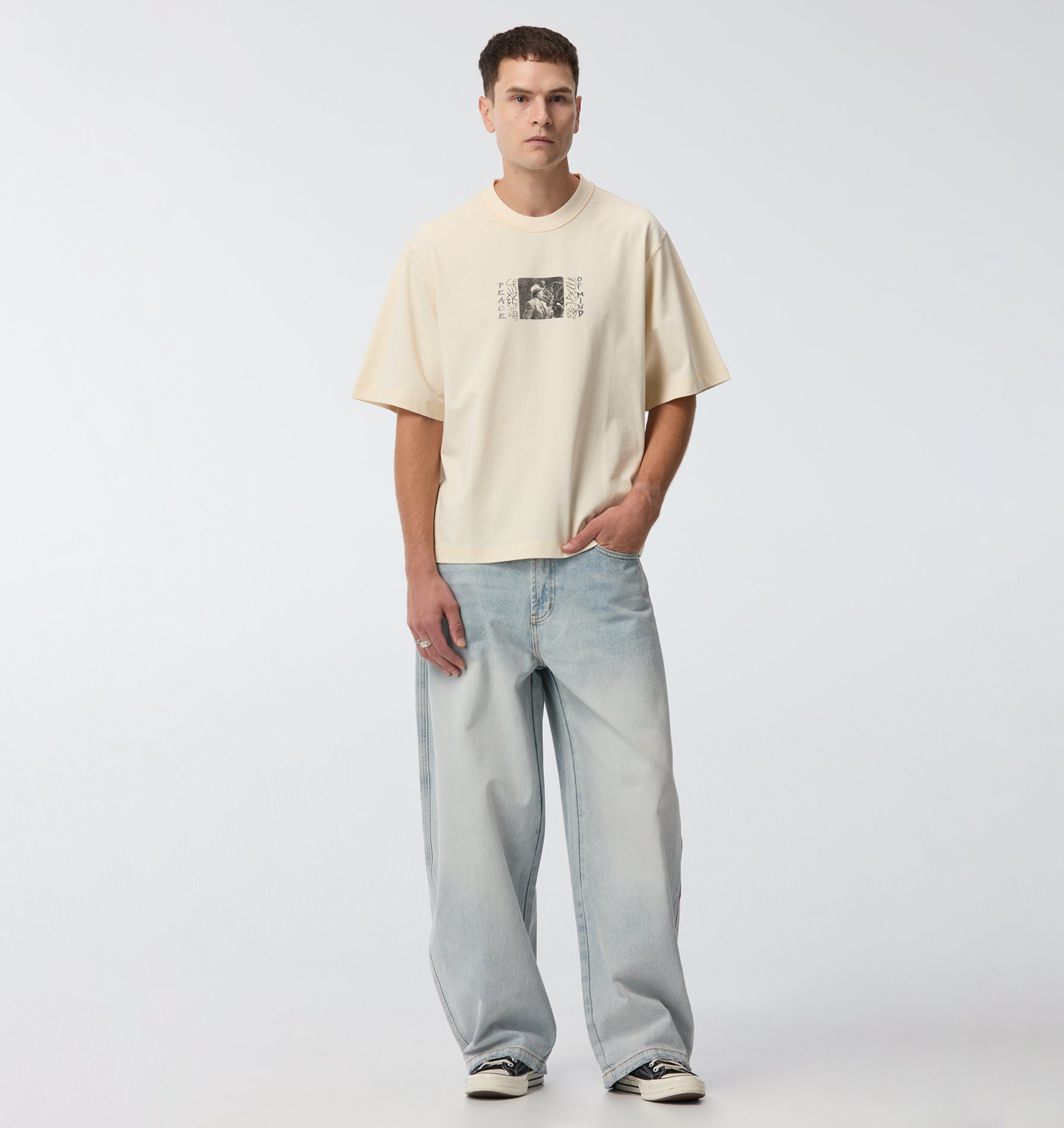 Peace of Mind Crop Box Tee - Off White