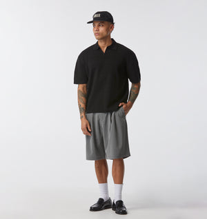 Alby Pleated Short - Grey Marle