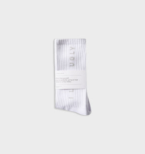 Big Logo Basic Sock - White
