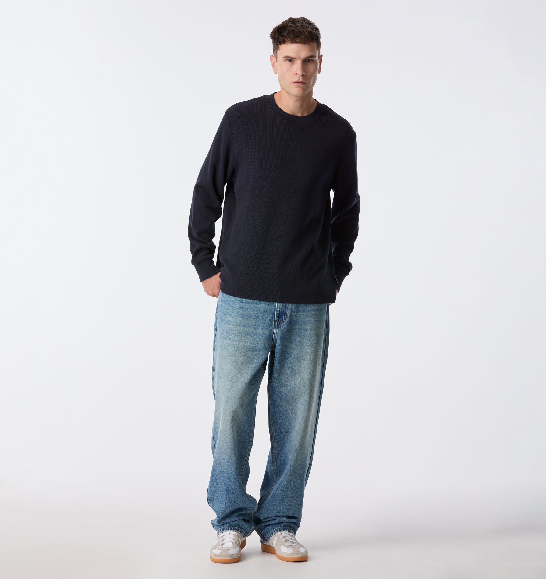 Waffle LS Tee - Midnight Navy | I Love Ugly