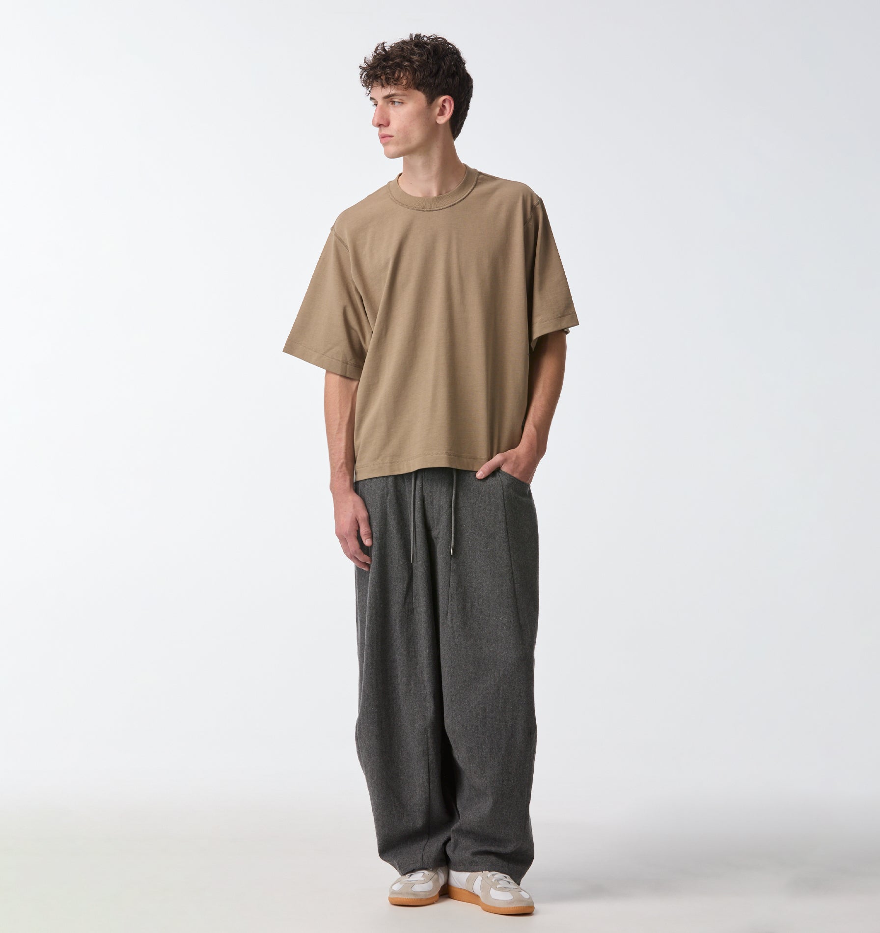 Crop Box Tee - Truffle