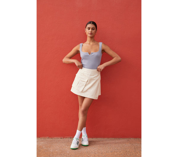 Utility Wrap Skirt - Bone