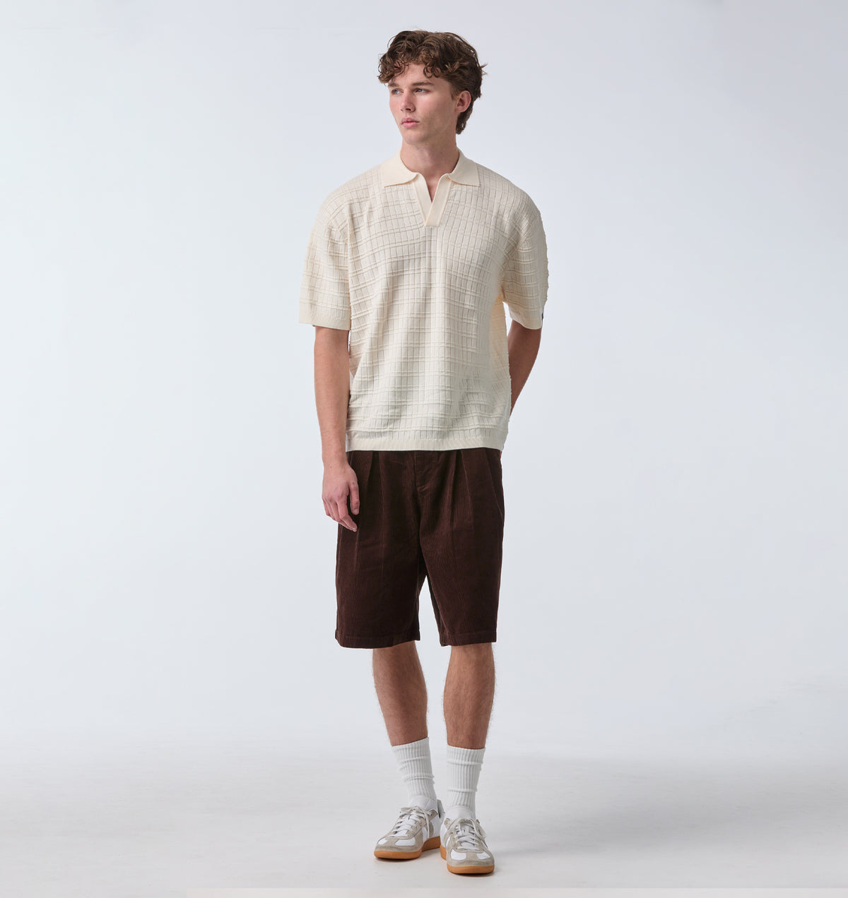 Wide Pleat Short - Espresso Cord