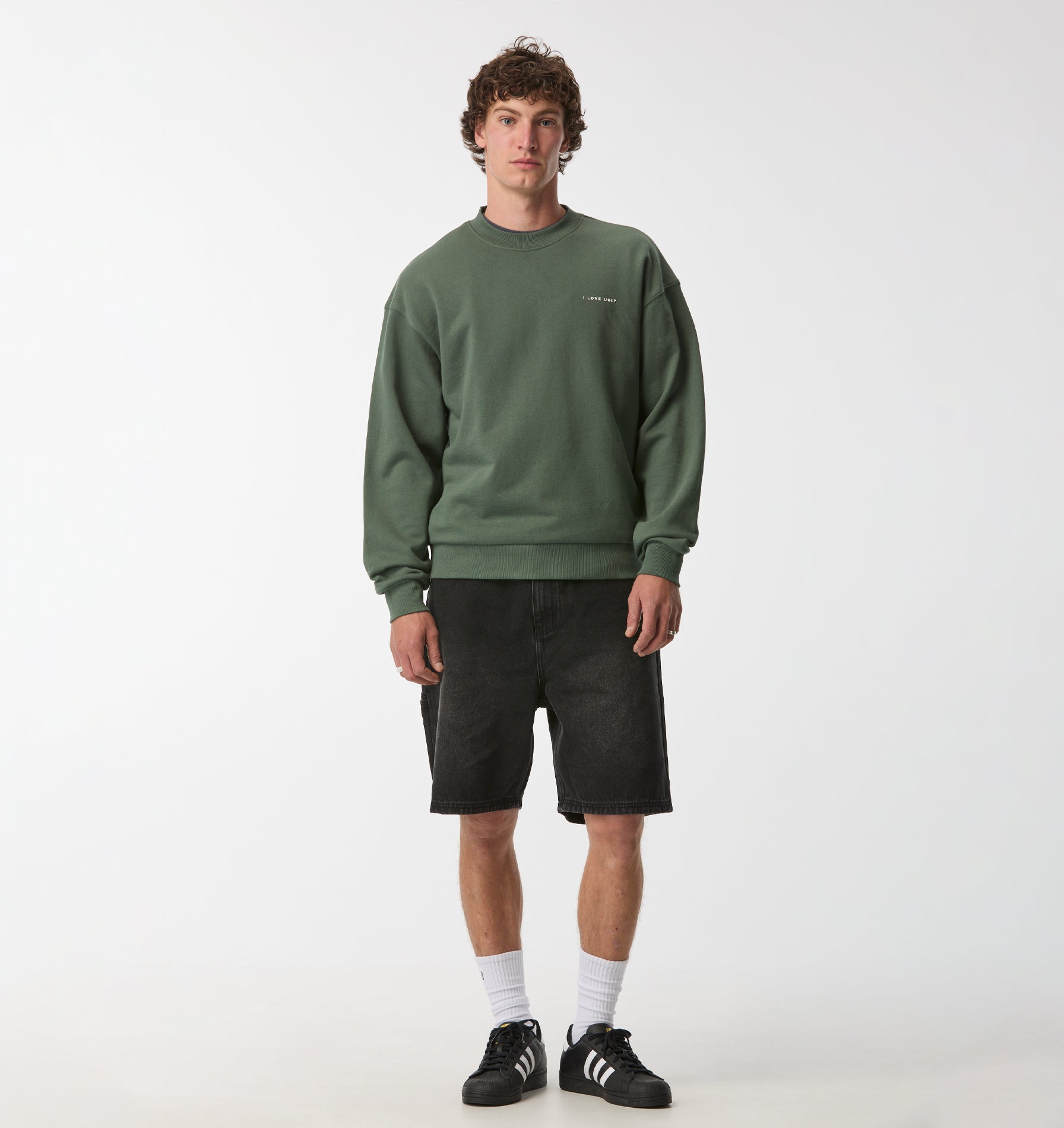 Oversized Crew - Smokey Green