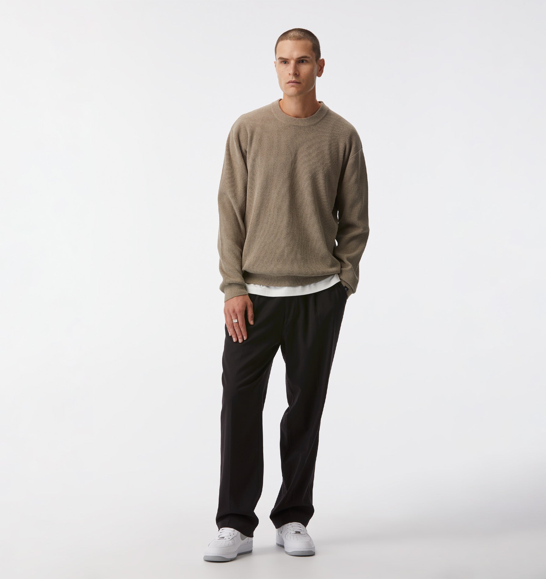 Midweight Knit Crew - Taupe