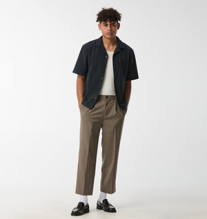 Waffle Box Cuban Collar SS Shirt - Dark Indigo