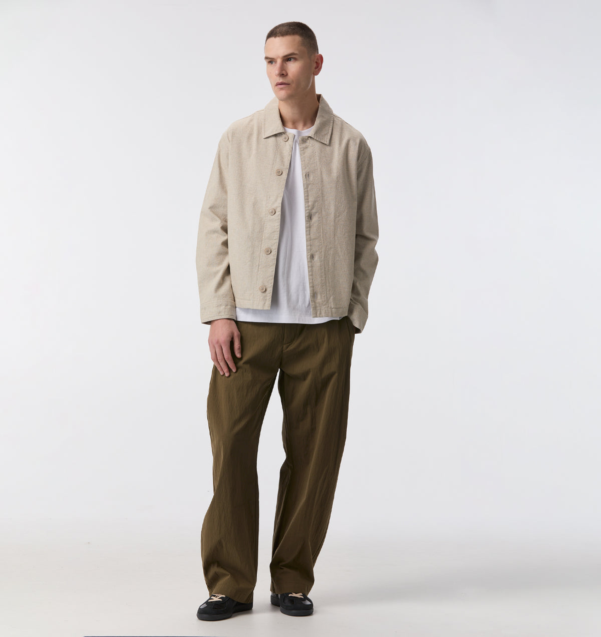 Linen Blend Jacket - Parchment