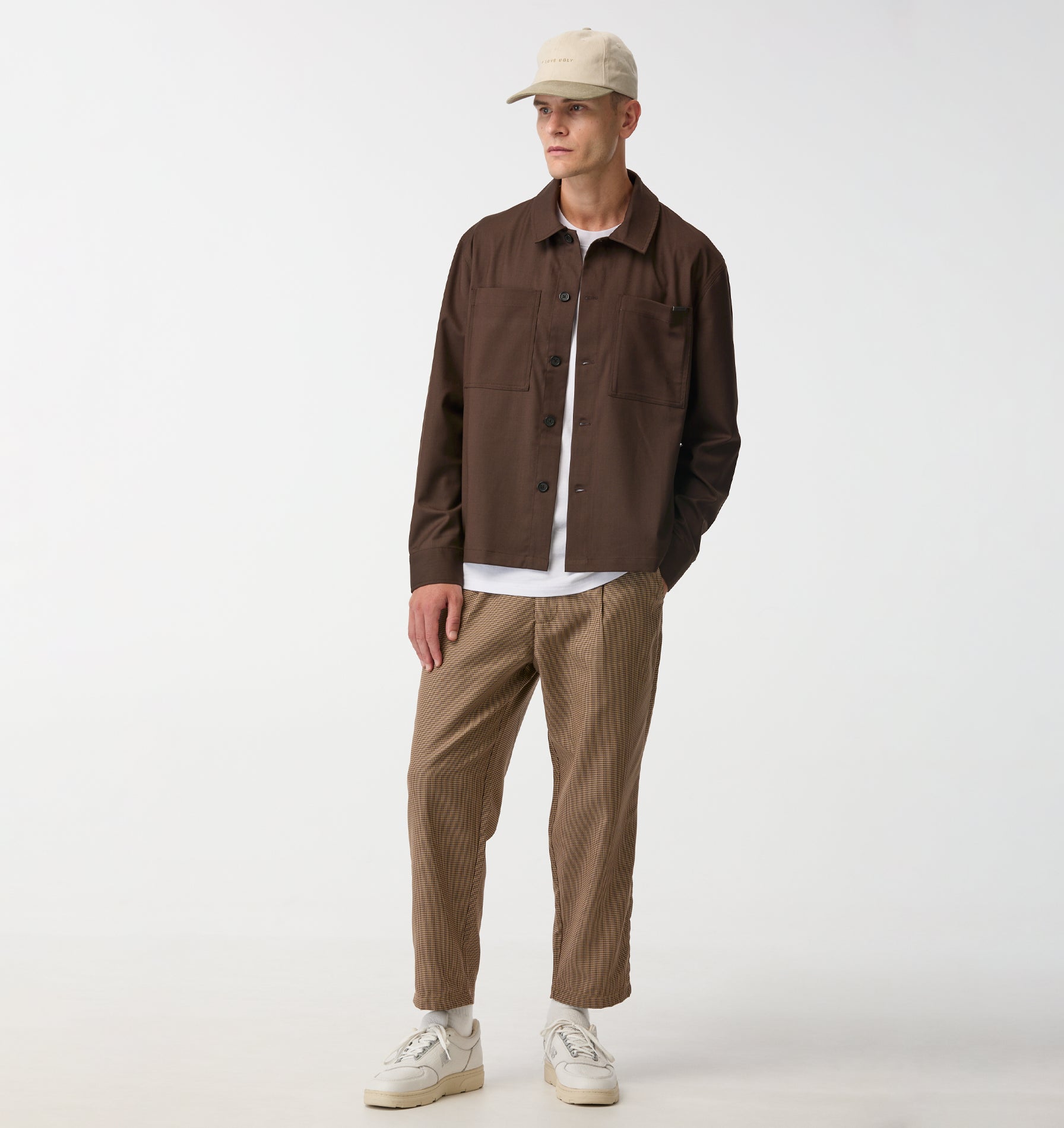Kobe Pant - Beige Houndstooth