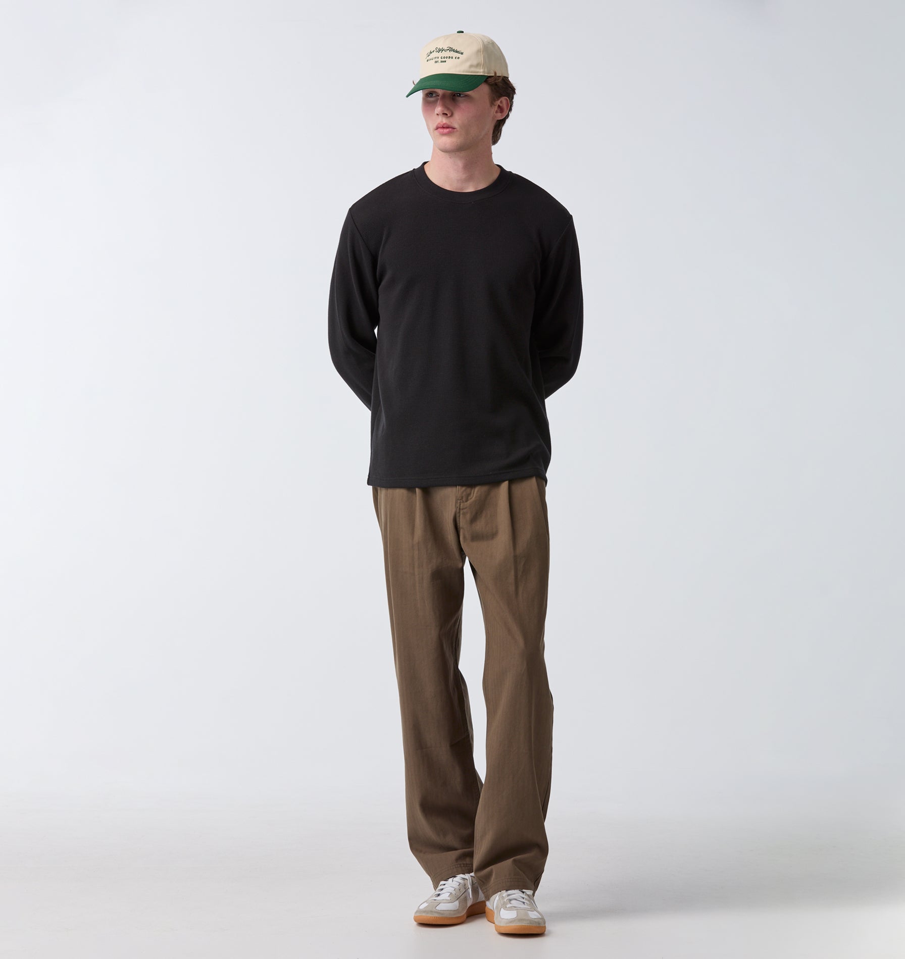 Waffle LS Tee - Black