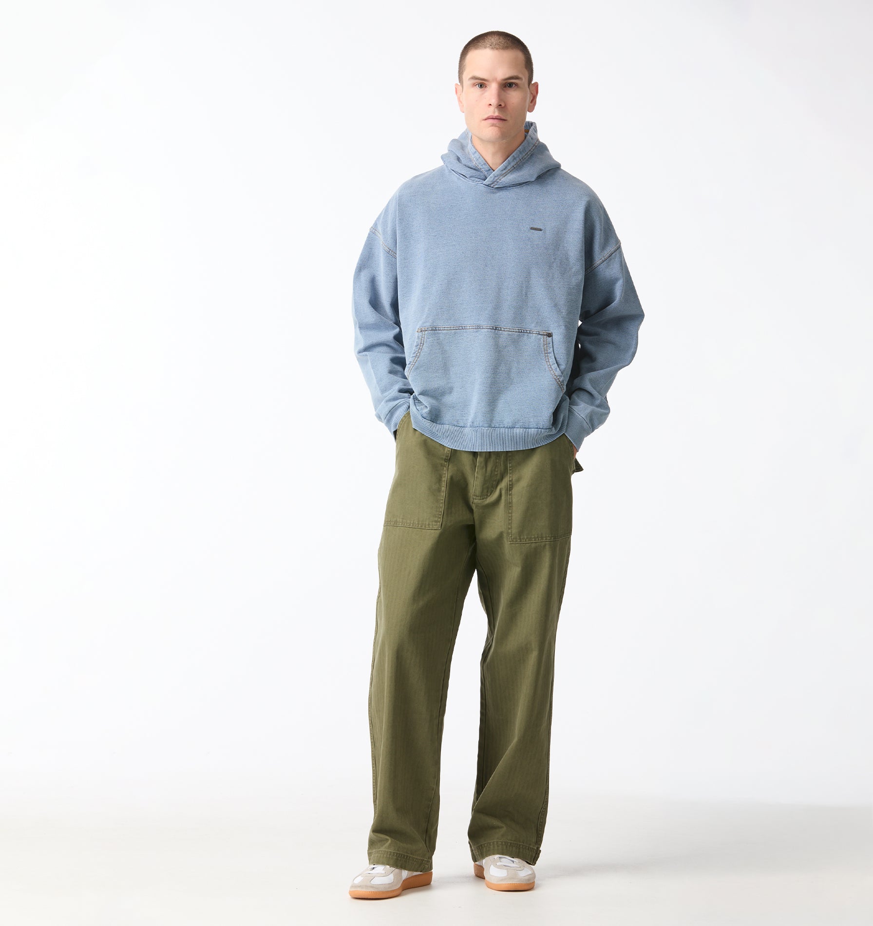 Oversized Hood - Washed Vintage Blue
