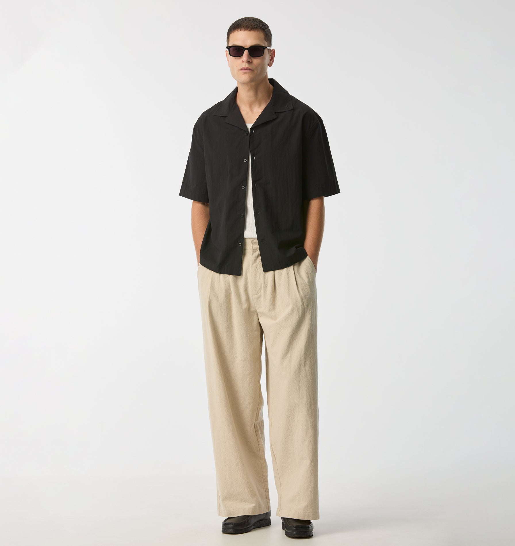 Box Cuban Collar Shirt - Vintage Black | I Love Ugly